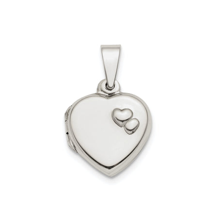 Sterling Silver Heart Locket Pendant with Raised Hearts, Sentimental Keepsake Jewelry for Women