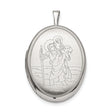 20mm St. Christopher Oval Locket Charm Pendant in Real 925 Sterling Silver