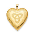 Celtic Triquetra Sign On Shaped Heart Locket Charm Pendant in Real 925 Sterling SIlver