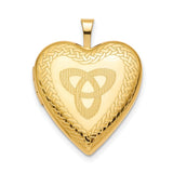 Celtic Triquetra Sign On Shaped Heart Locket Charm Pendant in Real 925 Sterling SIlver