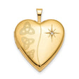 Diamond Celtic Triquetra Symbol On Heart Shaped Locket Charm Pendant in Real 925 Sterling SIlver