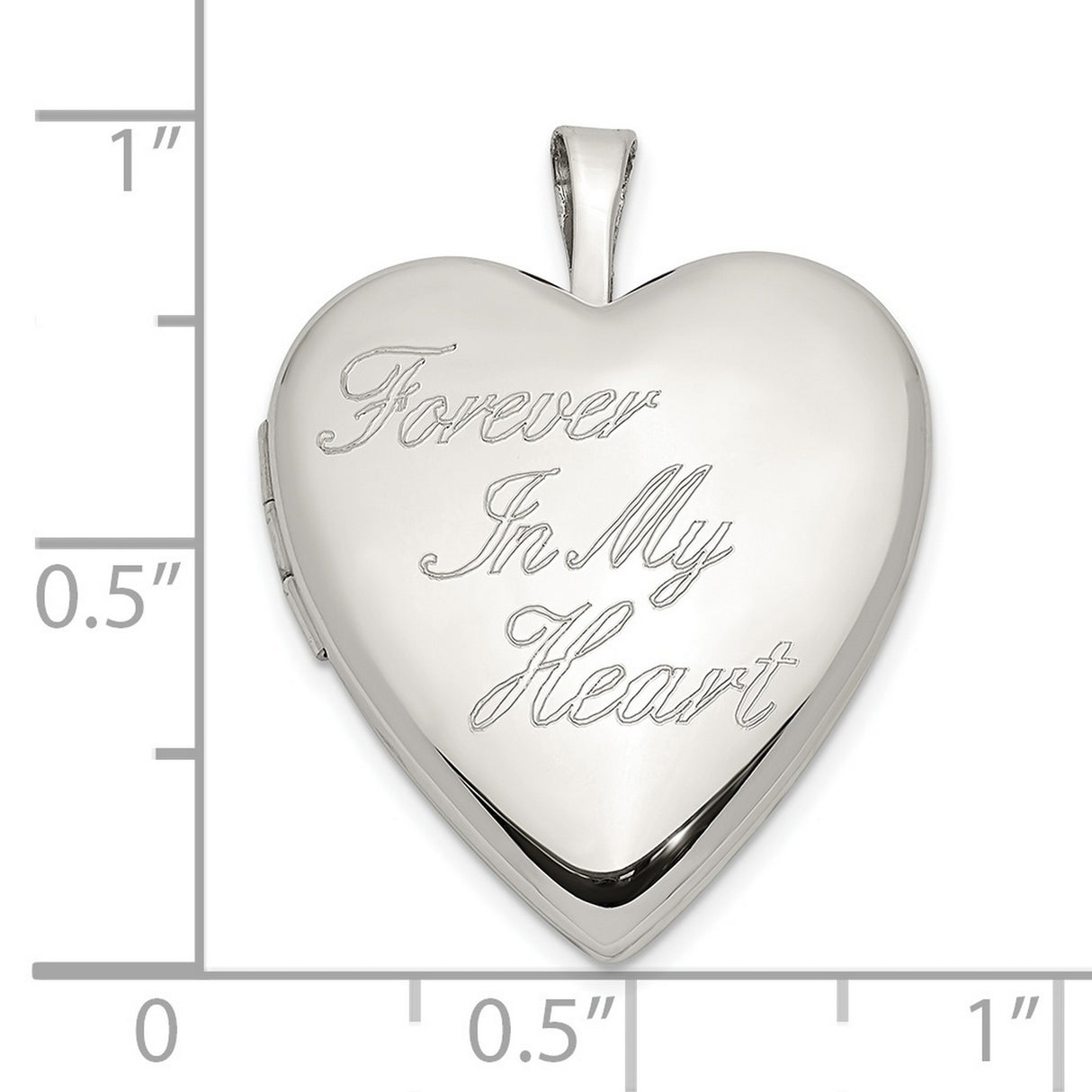 20mm FOREVER IN MY HEART Locket Charm Pendant in Real 925 Sterling Silver