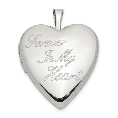 20mm FOREVER IN MY HEART Locket Charm Pendant in Real 925 Sterling Silver