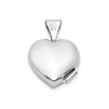 Floral Mom Heart Locket Charm Pendant in Real 925 Sterling Silver