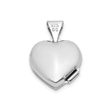 Sterling Silver Heart Shaped Mom Locket Pendant with Gold Tone Floral Accents
