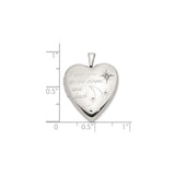 Sterling Silver Heart Locket with Diamond, Moon and Star Theme, I Love You to the Moon and Back