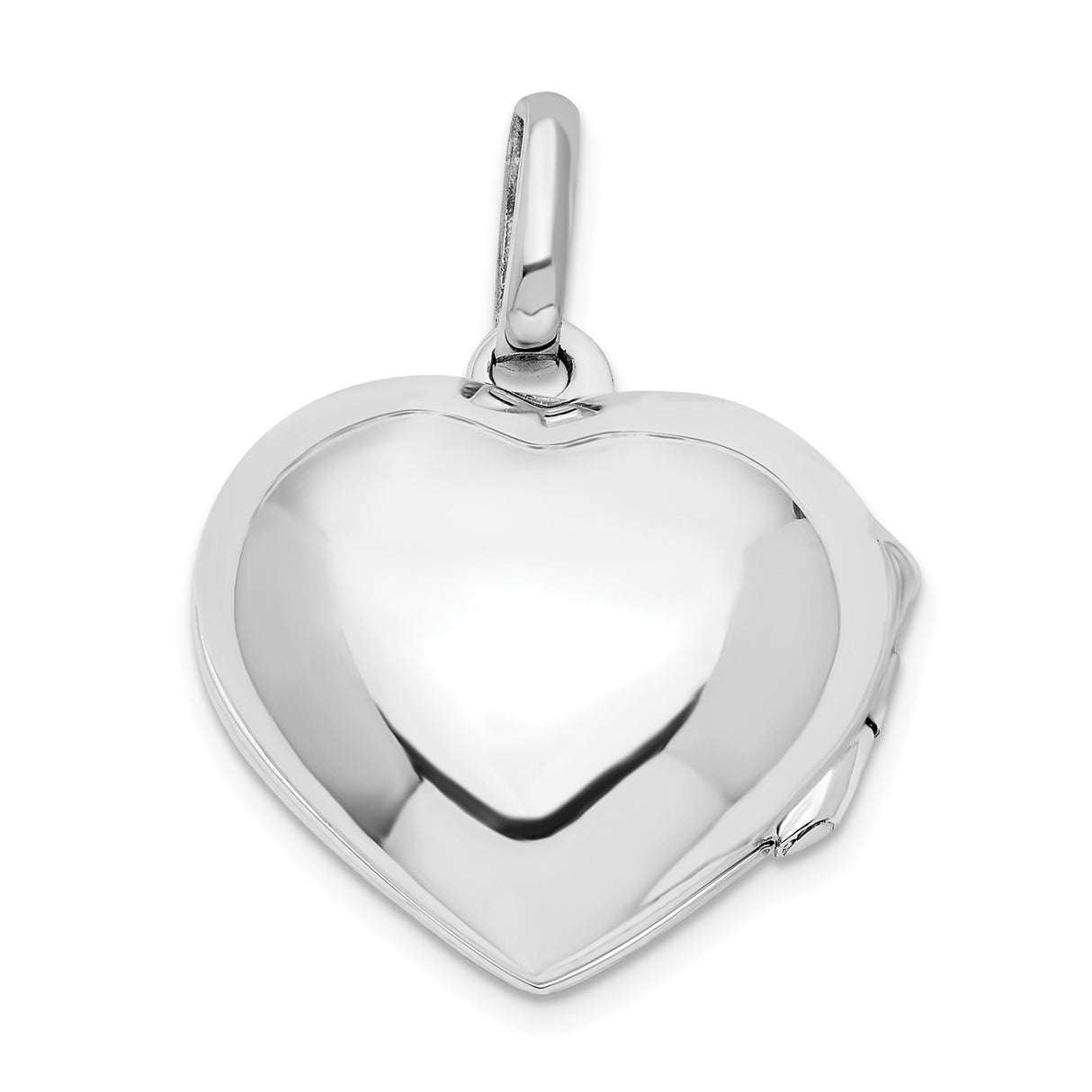 Sterling Silver Heart Locket Pendant with Smooth Polished Finish for Women