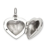 Sterling Silver Heart Locket Pendant with Smooth Polished Finish for Women