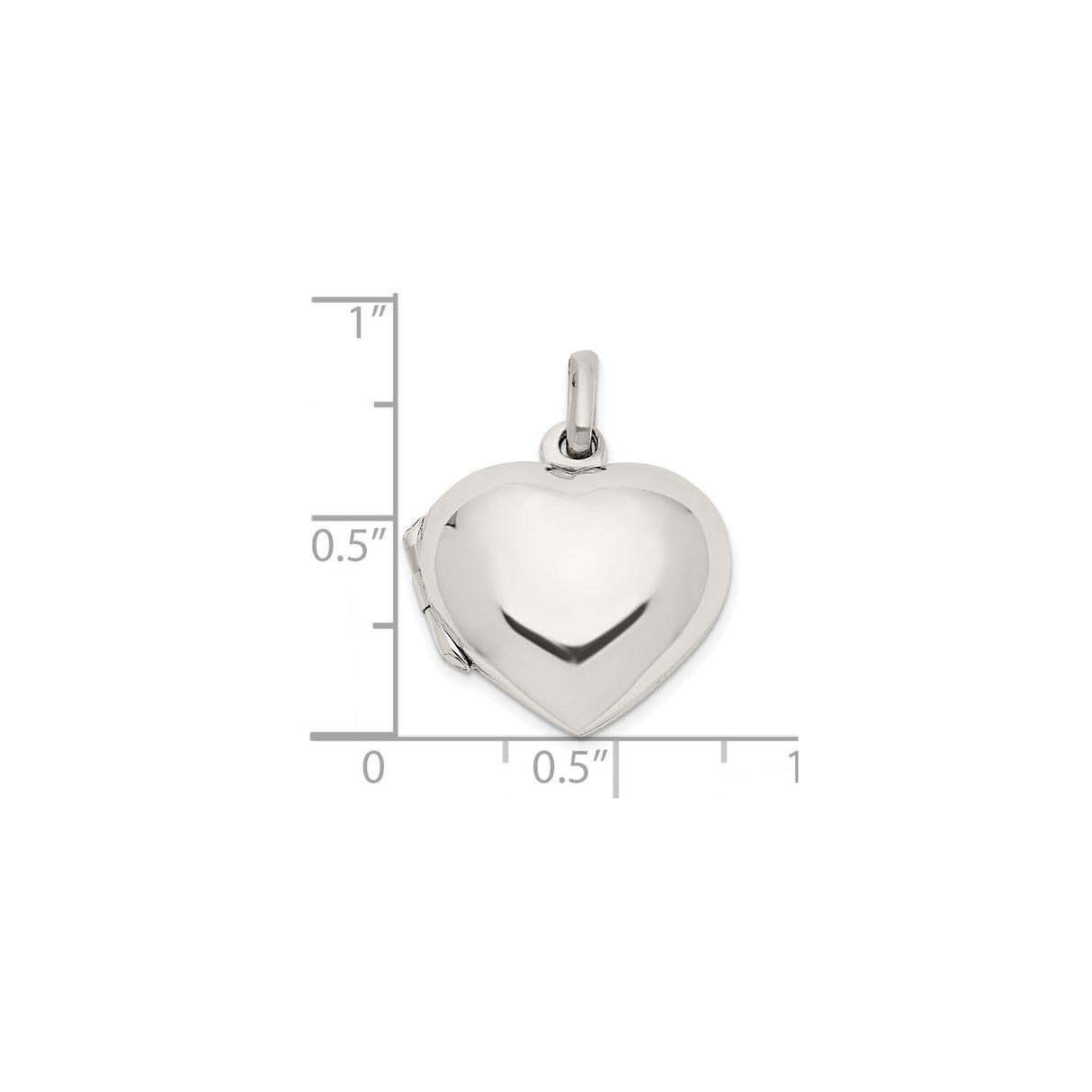 Sterling Silver Heart Locket Pendant with Smooth Polished Finish for Women