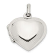 Sterling Silver Heart Locket Pendant with Smooth Polished Finish for Women