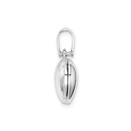 Sterling Silver Heart Locket Pendant with Cubic Zirconia Accent, Romantic Keepsake Jewelry for Women