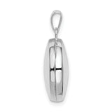 Polished Domed 16mm Round Locket Charm Pendant in Real 925 Sterling Silver