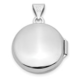 Polished Domed 16mm Round Locket Charm Pendant in Real 925 Sterling Silver