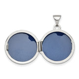 Polished Domed 16mm Round Locket Charm Pendant in Real 925 Sterling Silver
