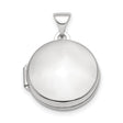 Polished Domed 16mm Round Locket Charm Pendant in Real 925 Sterling Silver