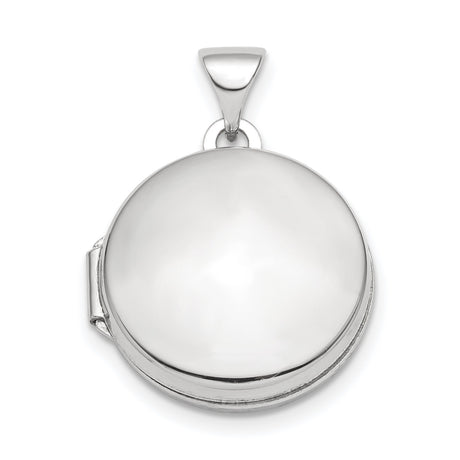 Polished Domed 16mm Round Locket Charm Pendant in Real 925 Sterling Silver