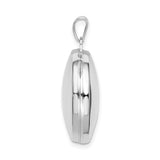 Sterling Silver Round Locket Pendant, High Polish Finish, Openable Photo Holder Design