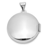 Sterling Silver Round Locket Pendant, High Polish Finish, Openable Photo Holder Design