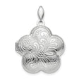 Sterling Silver Floral Locket Pendant with Clover Shape and Vintage Leaf Design
