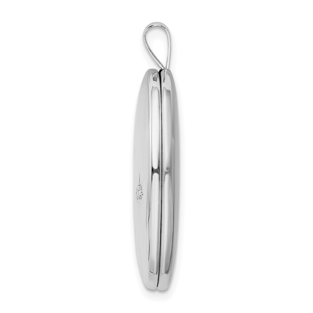 Sterling Silver Oval Locket Pendant with Diamond, Moon and Stars Design, Sentimental Keepsake Jewelry