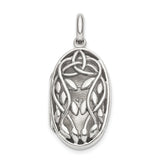 Sterling Silver Celtic Knot Pendant with Intricate Vine Design and Interwoven Pattern
