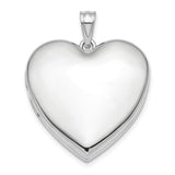 Sterling Silver Heart Locket Pendant with Smooth Polished Finish, Classic Keepsake Jewelry for Women