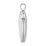 Sterling Silver Heart Memorial Locket Pendant with Teardrop Design and In Memory Inscription