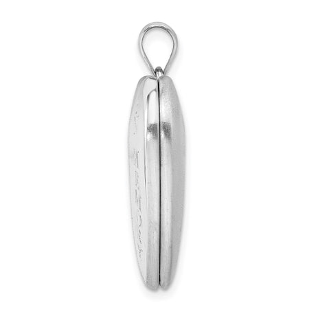 Sterling Silver Heart Memorial Locket Pendant with Teardrop Design and In Memory Inscription