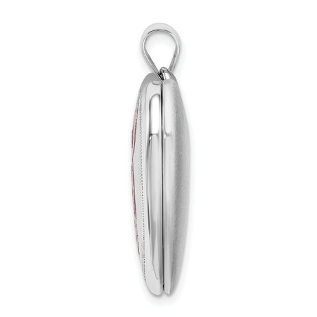 24mm Enameled Pink Ribbon Ash Holder Charm Pendant in Real 925 Sterling Silver
