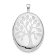 Sterling Silver Oval Locket Pendant with Tree of Life Design for Women