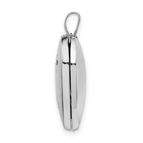 21mm Diamond Floral Heart Family Locket Charm Pendant in Real 925 Sterling Silver