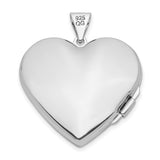 21mm Diamond Floral Heart Family Locket Charm Pendant in Real 925 Sterling Silver