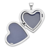21mm Diamond Floral Heart Family Locket Charm Pendant in Real 925 Sterling Silver