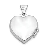 Sterling Silver Heart Locket Pendant, Hinged Photo Holder, Classic Romantic Jewelry for Women