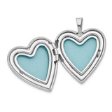 20mm Polished Pink Resin Cameo Flower Heart Locket Charm Pendant in Real 925 Sterling Silver