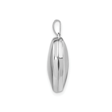 Sterling Silver Heart Locket Pendant with Polished Finish, Minimalist Keepsake Jewelry for Women