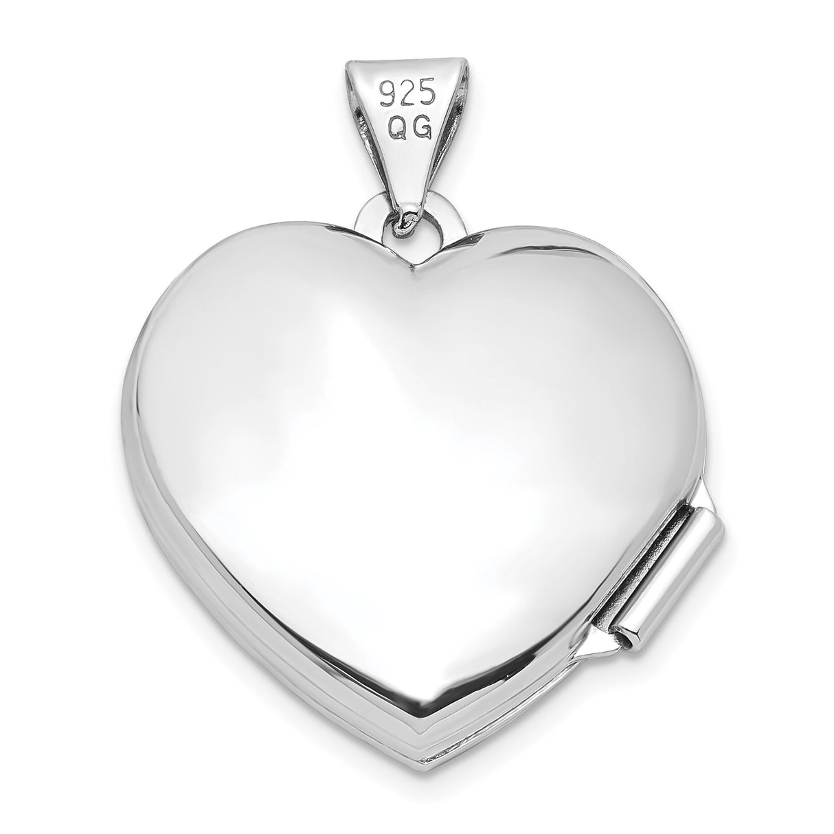 Sterling Silver Heart Locket Pendant with Polished Finish, Minimalist Keepsake Jewelry for Women