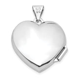 Sterling Silver Heart Locket Pendant with Polished Finish, Minimalist Keepsake Jewelry for Women