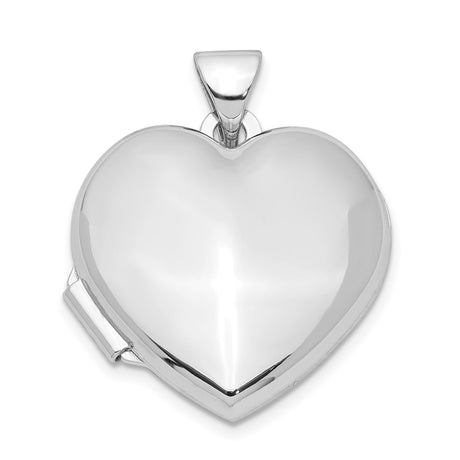 Sterling Silver Heart Locket Pendant with Polished Finish, Minimalist Keepsake Jewelry for Women