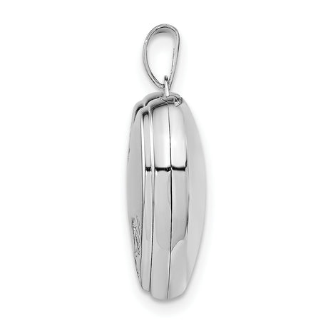 Sterling Silver Heart Shaped Floral Locket Pendant with Photo Holder and Romantic Detailing for Women