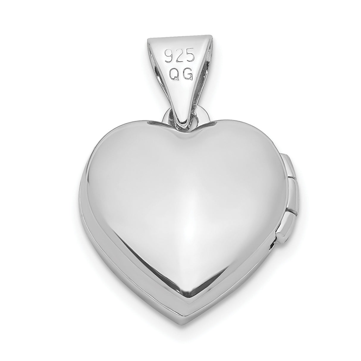 Sterling Silver Heart Locket Pendant with Scrollwork Design for Women