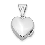 Sterling Silver Heart Locket Pendant with Scrollwork Design, Romantic Keepsake Jewelry for Women