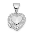 Sterling Silver Heart Locket Pendant with Scrollwork Design, Romantic Keepsake Jewelry for Women