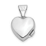 Sterling Silver Heart Locket Pendant with Smooth Polished Finish, Classic Keepsake Jewelry for Women