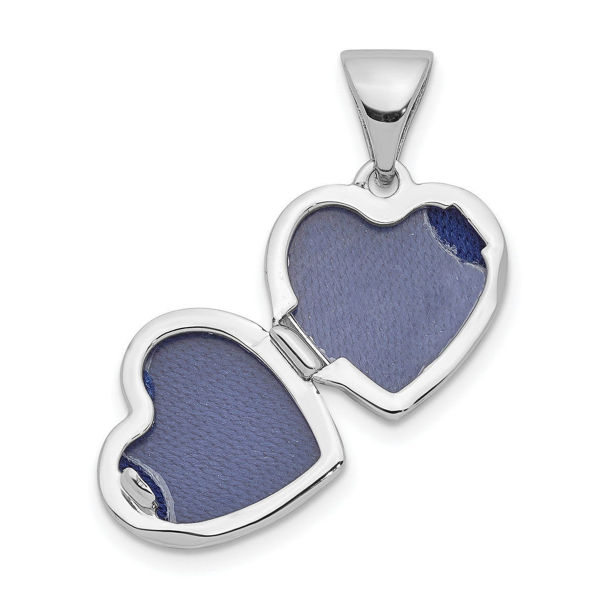 Sterling Silver Heart Locket Pendant with Smooth Polished Finish, Classic Keepsake Jewelry for Women