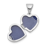 Sterling Silver Heart Locket Pendant with Smooth Polished Finish, Classic Keepsake Jewelry for Women