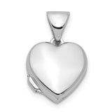 Sterling Silver Heart Locket Pendant with Smooth Polished Finish, Classic Keepsake Jewelry for Women