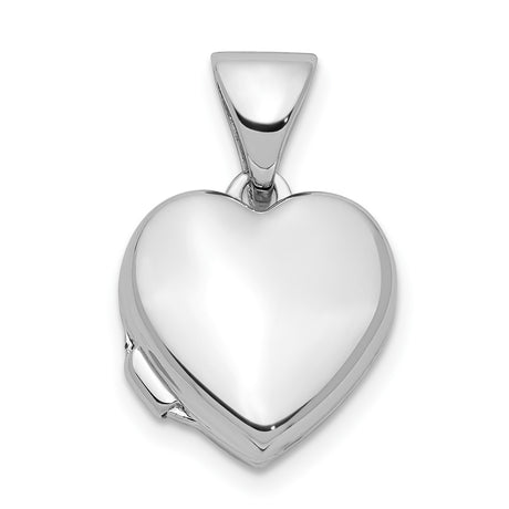 Sterling Silver Heart Locket Pendant with Smooth Polished Finish, Classic Keepsake Jewelry for Women