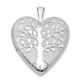 Tree Design Heart Locket Charm Pendant in Real 925 Sterling Silver