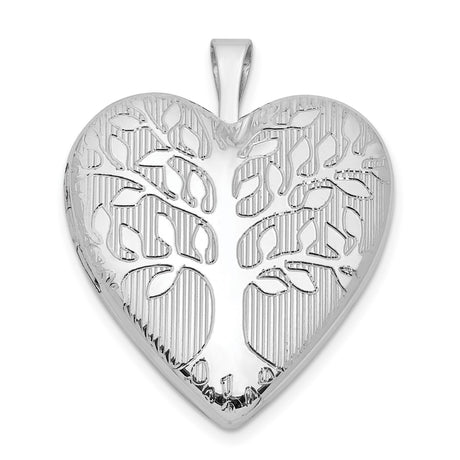 Tree Design Heart Locket Charm Pendant in Real 925 Sterling Silver